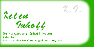 kelen inhoff business card